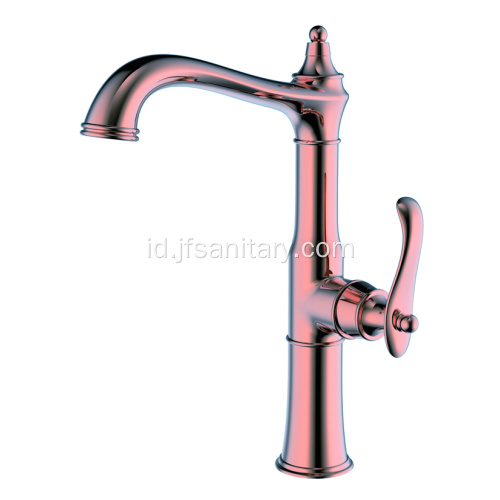 Kualitas Kuningan Tunggal-menangani Faucet Kitchen Set Rose Gold